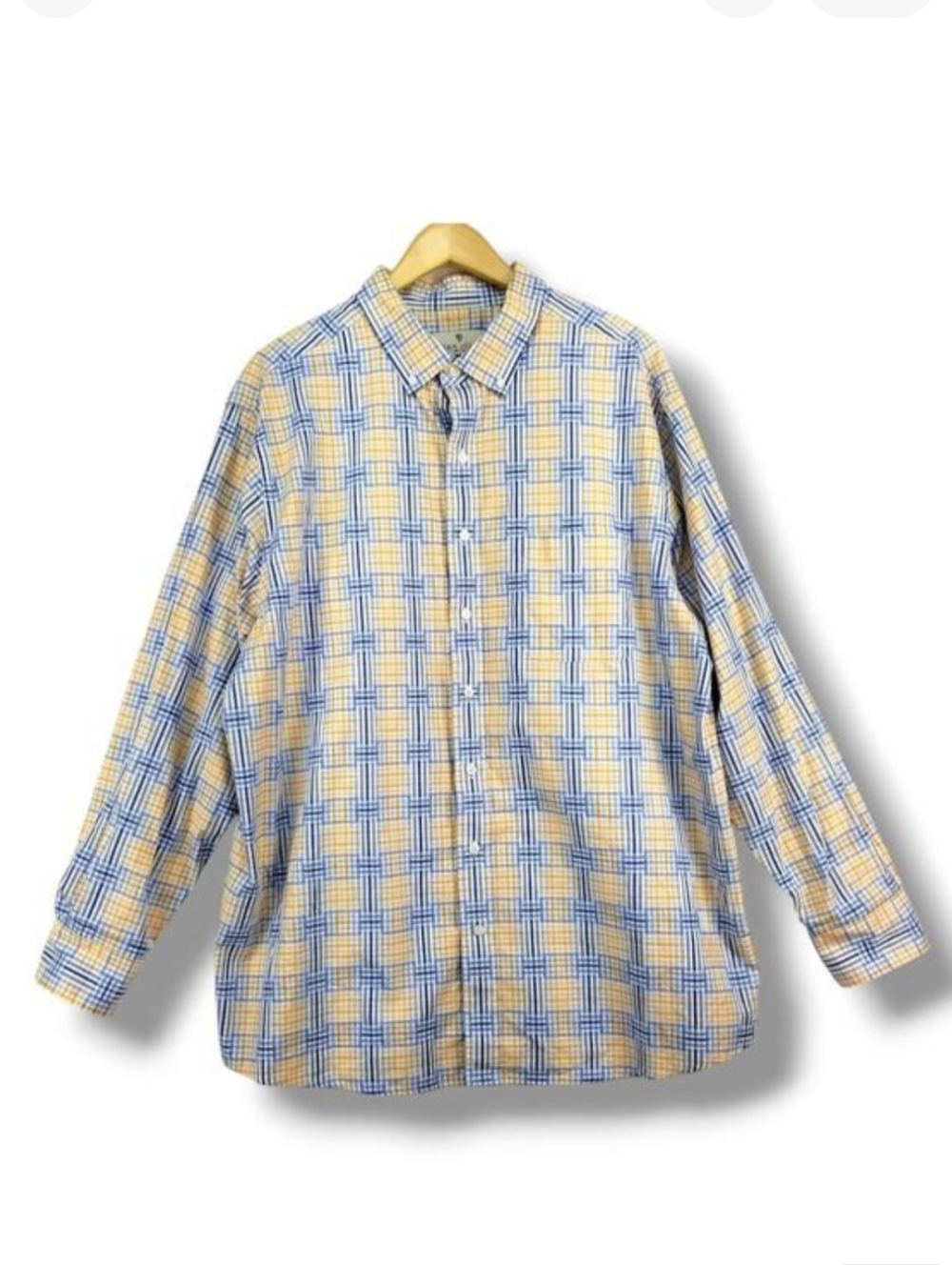 Oak Hill Button Down‎ Shirt XLT 100% Cotton Orange Blue White Big Tall